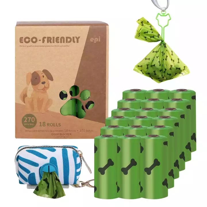 Eco Friendly Corn Starch Custom Plastic Biodegradable Pet Bags dog trash shit bags Dog Poop Waste Bag