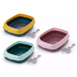 Medium size good plastic material self-cleaning litterbox pet cat litter box with pedal