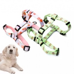 Adjustable Outdoor Sublimated Print Logo Custom Step in Polyester H Type Chest Strap Cat Pet Dog Harness