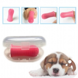 Multi Colored Organic Silicon Tooth Brushing Kit Set Teeth Cleaning Pet Dog Finger Toothbrush