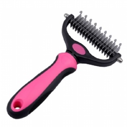 Double-Sided Undercoat Rake for Pet - Shedding and Dematting Tool for Grooming