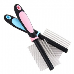 Wholesale Double Sided Metal Needle Cat Flea Cleaning Hair Comb for Pet