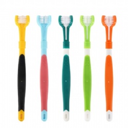 Three Sided Pet Toothbrush Pet Brush Care Dog Cat Cleaning Mouth