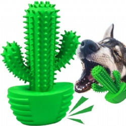 Rubber Dog Squeaky Toys for Aggressive Chewers Cactus Tough Toys Interactive for Training Cleaning Teeth